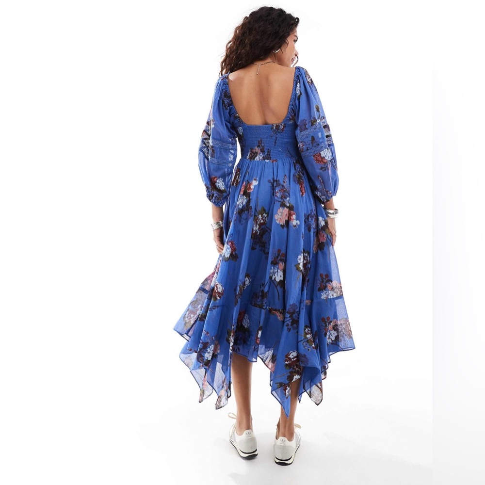 𝓯𝓹 Free People ~ 💙 Morning Glory Maxi Dress in Blue Combo - Picture 11 of 17